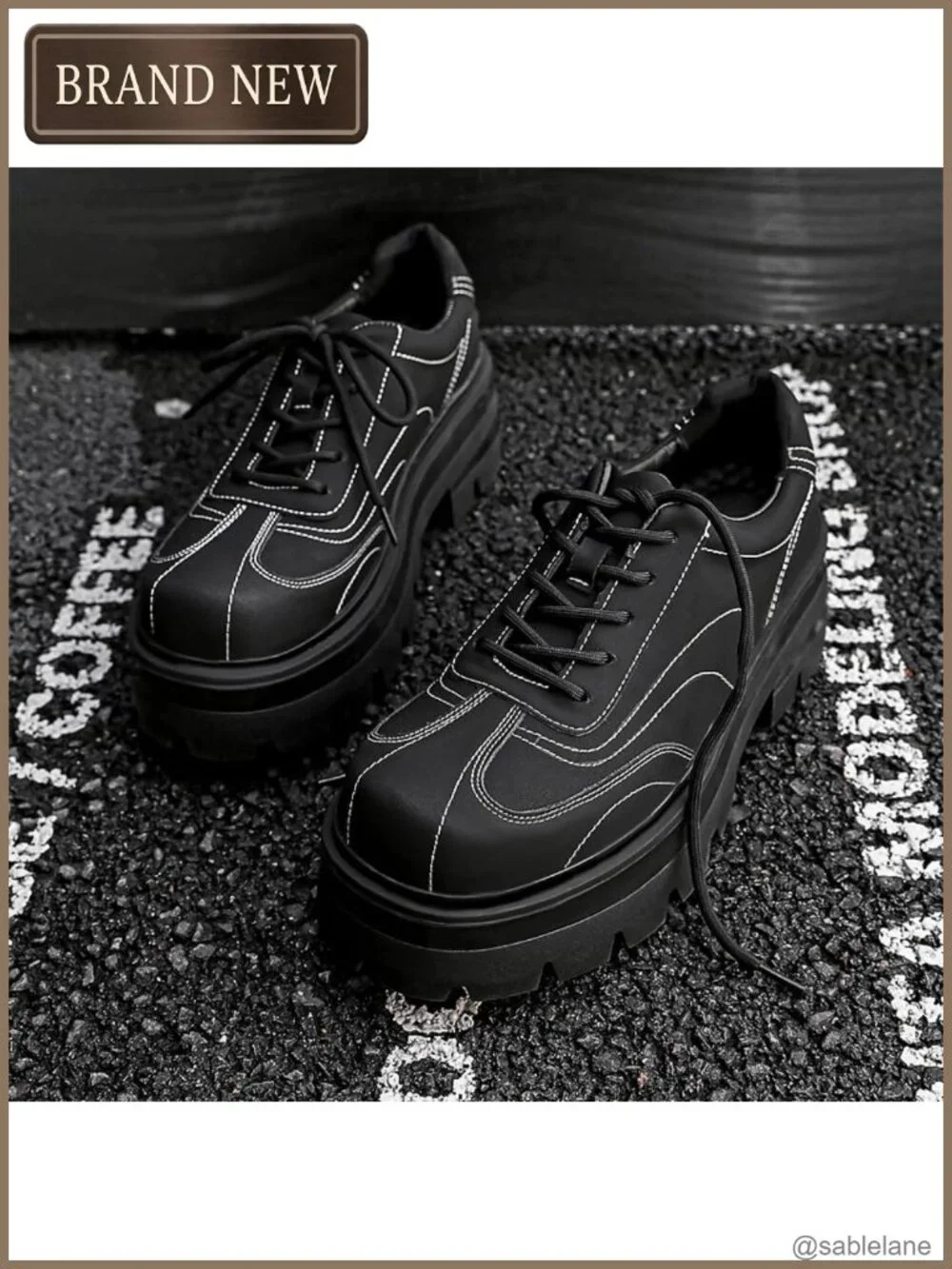 Platform Chunky Sneakers Height Boosting Shoes Leather Oxfords